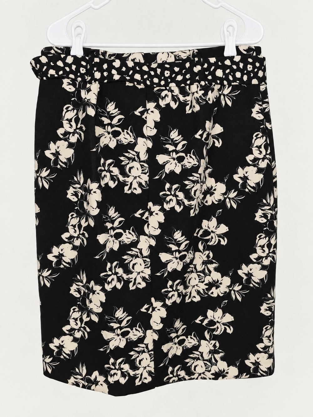 Cato Black and Cream Floral Pencil Skirt